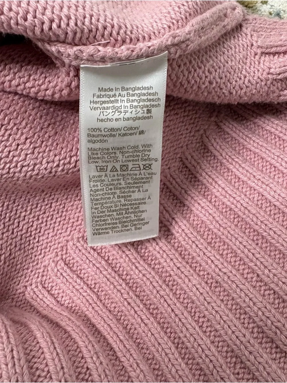 J. Crew Cotton Turtleneck Sweater Long Dleeve Ribbed Pale Blush Pink